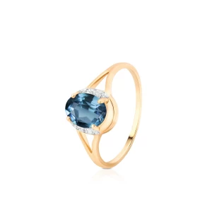 W.KRUK - Pierścionek złoty blue topaz