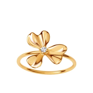 Pierścionek złoty z cyrkoniami - kwiaty - Femini Femini - Biżuteria YES