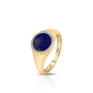 Zdjęcie produktu W.KRUK - Pierścionek złoty z diamentami i lapis lazuli