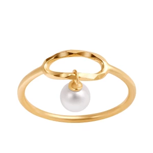 Pierścionek złoty z perłą - La Prima Shine La Prima Shine - Biżuteria YES