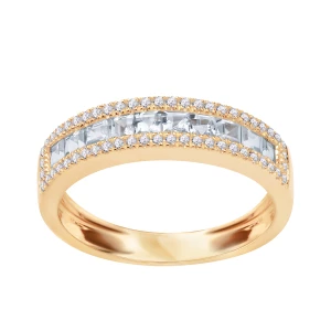 Pierścionek złoty z topazami i diamentami - Daylight Daylight - Biżuteria YES