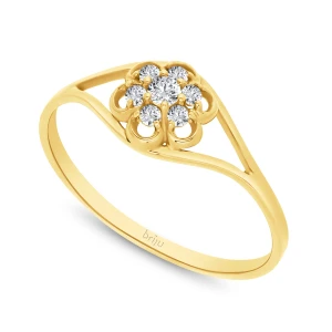 Pierścionek żółte złoto cyrkonia 585 (P1303-101) Briju