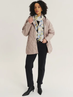Pikowana beżowa kurtka o dłuższym fasonie Greenpoint