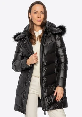 Pikowana damska kurtka z naturalnym puchem czarna Wittchen