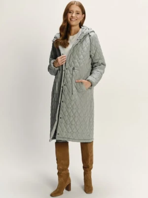 Pikowana jasnozielona kurtka z kapturem Greenpoint