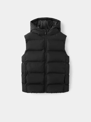 Pikowana kamizelka z kapturem czarny - Dzieci - lata - MANGO KIDS