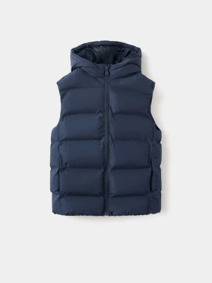 Pikowana kamizelka z kapturem granatowy - Dzieci - lata - MANGO KIDS