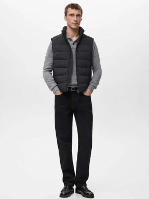 Pikowana kamizelka z wypełnieniem z puchu i pierza czarny - Mężczyzna - - MANGO MAN