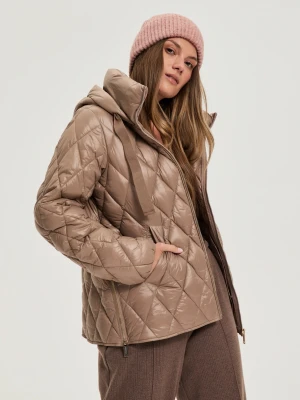 Pikowana kurtka beżowa Moodo