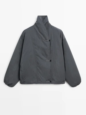 Pikowana Kurtka Bomberka - Niebieski - Massimo Dutti - Female
