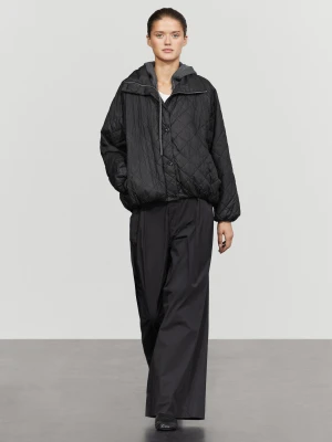 Pikowana Kurtka Bomberka Z Golfem - Czarny - Massimo Dutti - Female