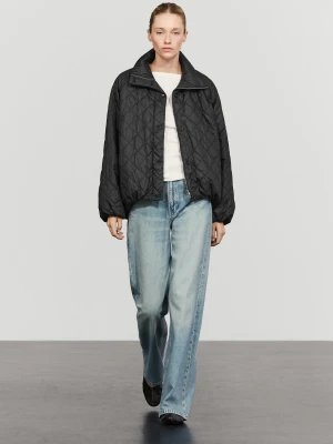 Pikowana Kurtka Bomberka Z Golfem - Czarny - Massimo Dutti - Female