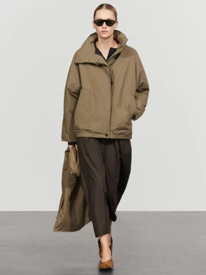 Pikowana Kurtka Bomberka Z Szalikiem - Wielbłądzi - Massimo Dutti - Female