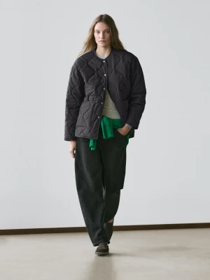 Pikowana Kurtka O Kroju Peleryny - Czarny - - Massimo Dutti - Kobieta