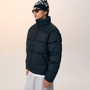 Pikowana kurtka przejściowa na stójce czarna House