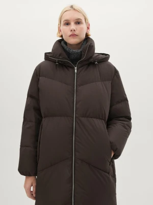 Pikowana Kurtka Puchowa Z Tkaniny Technicznej - Brązowy - - Massimo Dutti - Kobieta