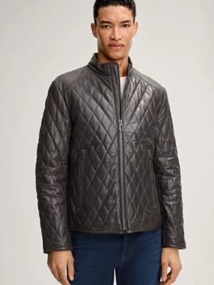 Pikowana kurtka skórzana Boys w kolorze ciemnobrązowym Joop