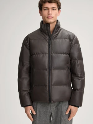 Pikowana kurtka skórzana Loman w kolorze ciemnobrązowym Joop