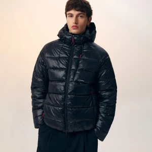 Pikowana kurtka z kapturem czarna House