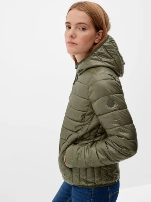 Pikowana kurtka z kapturem QS olive