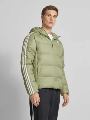 Pikowana kurtka z kapturem z nadrukiem z logo ADIDAS SPORTSWEAR