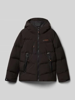 Pikowana kurtka z kapturem z nadrukiem z logo Killtec