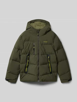 Pikowana kurtka z kapturem z nadrukiem z logo Killtec