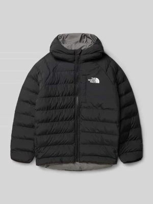 Pikowana kurtka z kapturem z nadrukiem z logo The North Face