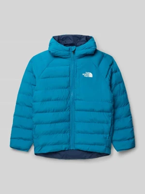 Pikowana kurtka z kapturem z nadrukiem z logo The North Face
