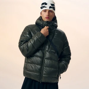 Pikowana kurtka z kapturem zielona House