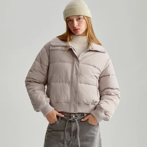 Pikowana kurtka z kołnierzem i ściągaczami szara House