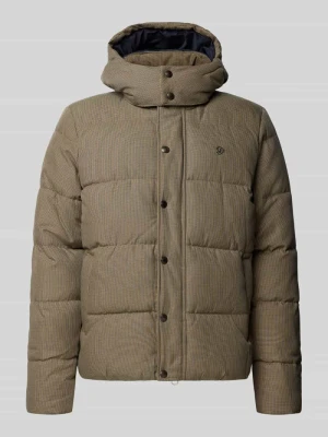 Pikowana kurtka z krytym zamkiem błyskawicznym i przeszywanym logo Superdry Beżowy