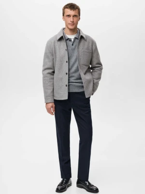 Pikowana kurtka z materiału średni szary - Mężczyzna - - MANGO MAN