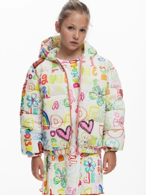 pikowana kurtka z nadrukiem liter Desigual