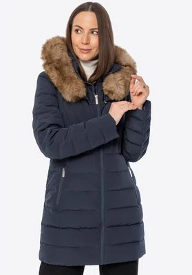 Pikowana kurtka z naturalnym puchem granatowa Wittchen