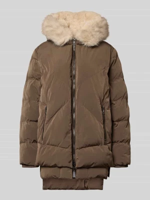 Pikowana kurtka z wykończeniem ze sztucznego futra model 'SNOW' Blonde No. 8