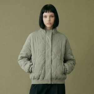 Pikowana kurtka ze stójką oliwkowa House