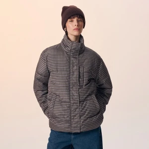 Pikowana kurtka ze stójką w kratkę House