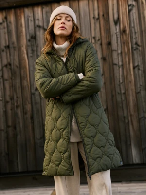 Pikowana kurtka zielona Moodo
