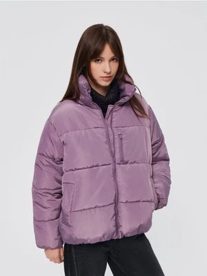 Pikowana kurtka zimowa ze stójką fioletowa House