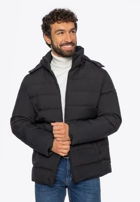 Pikowana męska kurtka z kapturem czarna Wittchen