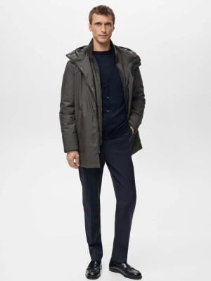 Pikowana parka water repellent z odpinanym elementem szary - Mężczyzna - - MANGO MAN