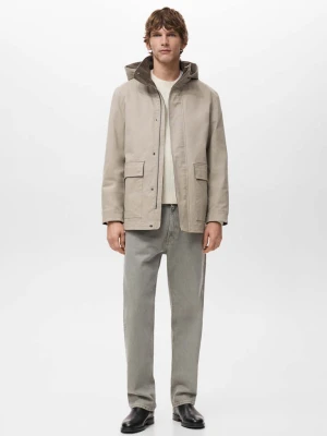 Pikowana parka z odpinaną wewnętrzną kurtką piaskowy - Mężczyzna - - MANGO MAN