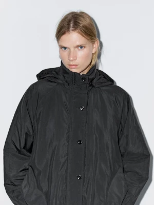 Pikowana Parka Z Wysokim Kołnierzem - Czarny - - Massimo Dutti - Kobieta