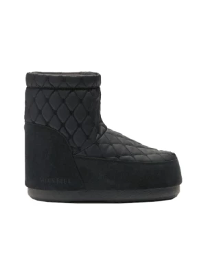 Pikowane Czarne Botki Moon Boot