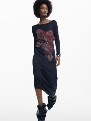 Pikselowana sukienka midi Desigual