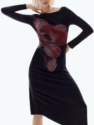 Pikselowana sukienka midi Desigual