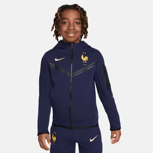 Piłkarska bluza z kapturem i zamkiem na całej długości dla dużych dzieci (chłopców) FFF Tech Fleece - Niebieski Nike