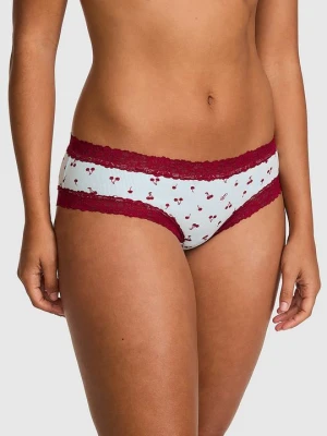 PINK Bawełniane figi cheeky z koronkową lamówką PINK Wink Victoria's Secret