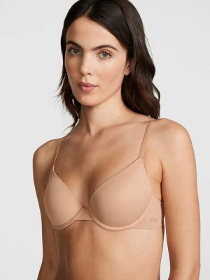 PINK Biustonosz push-up Wear Everywhere Victoria's Secret Beżowy